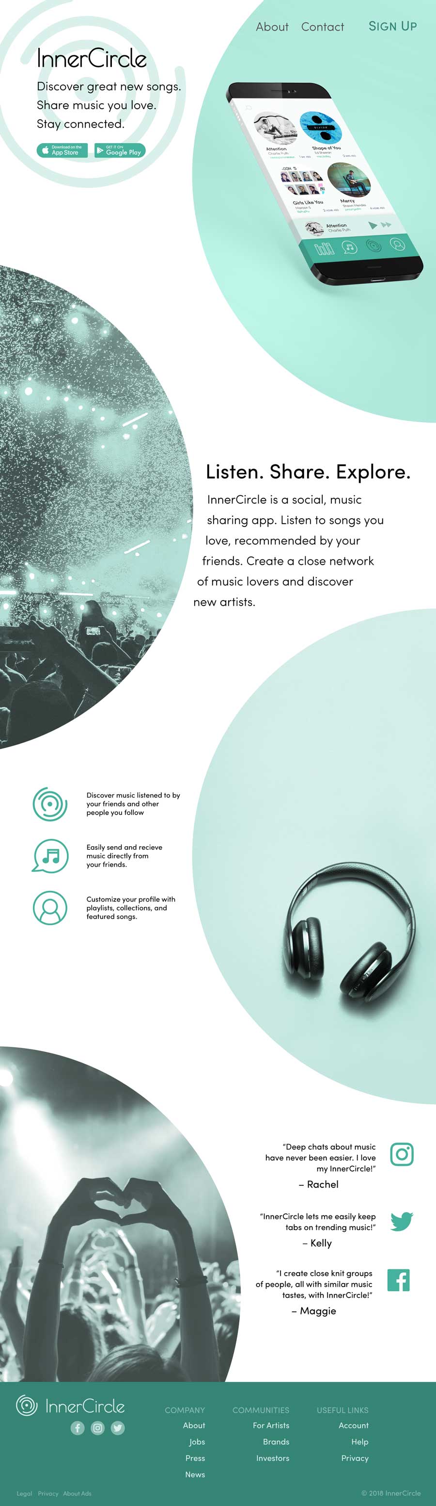 InnerCircle landing page